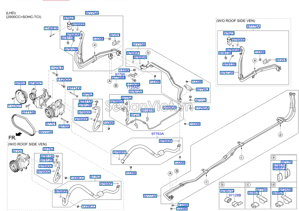 Dây curoa điêu hòa Hyundai Starex 2001-2003