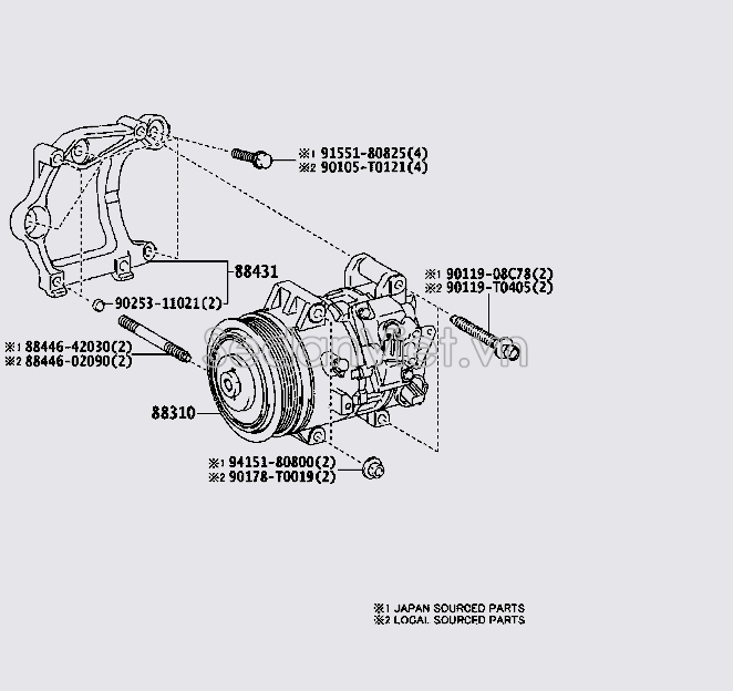 Giá bắt lốc điều hòa Toyota Venza 2008-2012