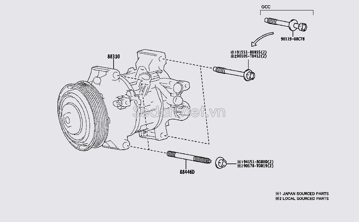 Lốc điều hòa Toyota Corolla Cross 2021-2023