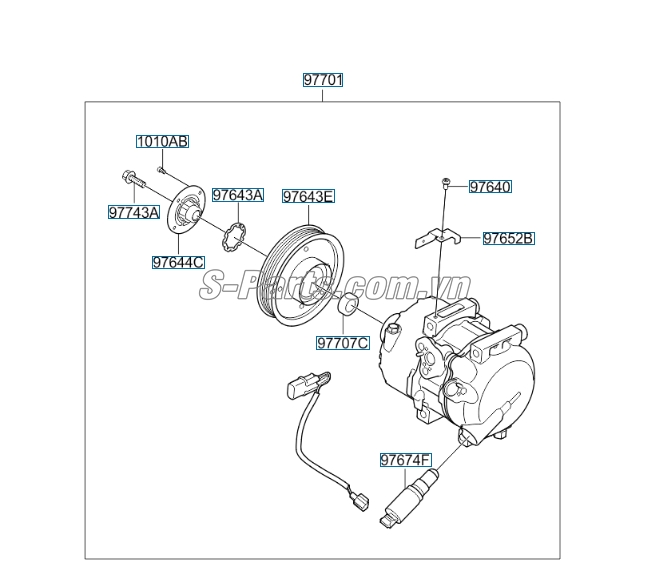 Van đuôi lốc điều hòa KIA New Sorento 2014