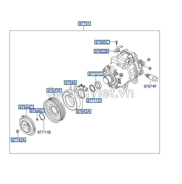 Cuộn dây điện lốc điều hòa Hyundai Santafe 2006-2008