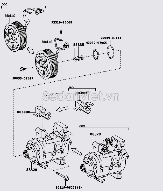 Giá bắt lốc điều hòa Toyota Fortuner 2009-2012