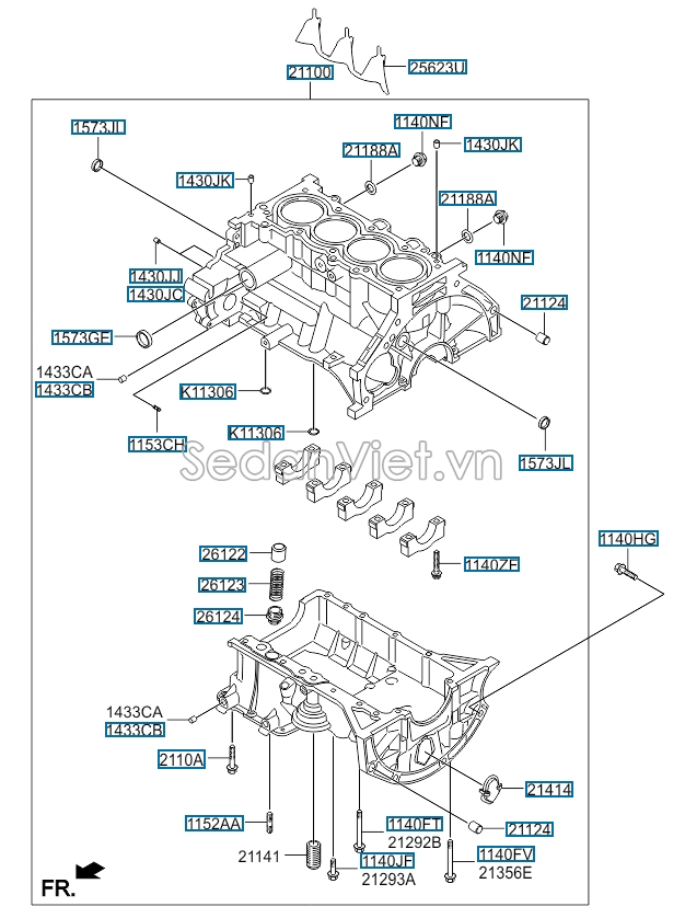 Nắp đáy các te động cơ Hyundai i10 Grand 2014-2016