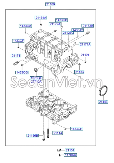 Phớt đuôi động cơ Hyundai Santafe 2006-2008