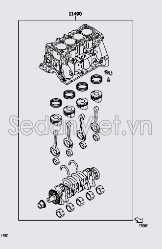 Lốc máy liền trục cơ và piston Toyota Veloz 2022-2025