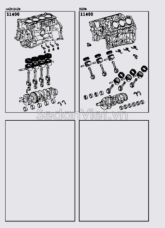 Lốc máy liền trục cơ và Piston Toyota Camry 2009-2012