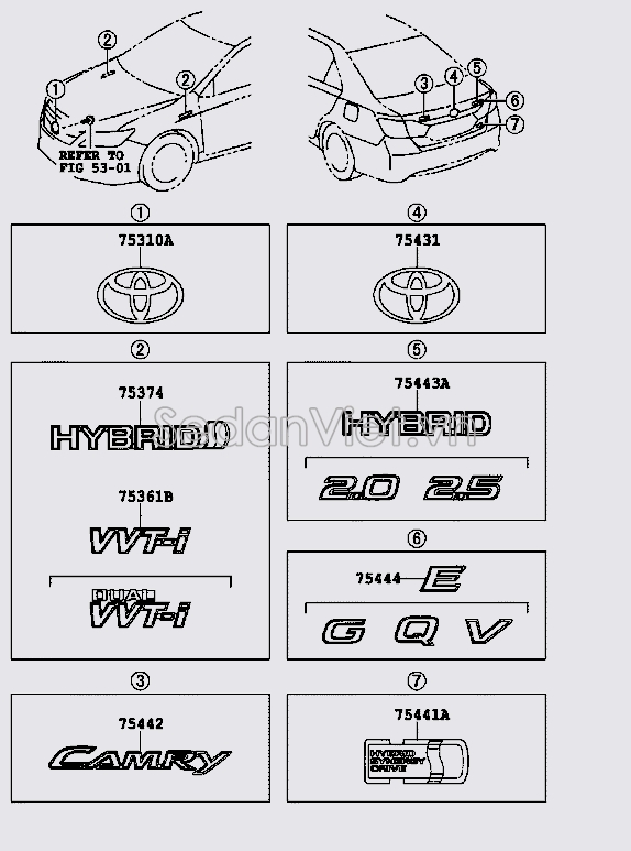 Logo Sau Toyota Camry 7540333050 ChÍnh HÃng - Phutungotogiare.com.vn