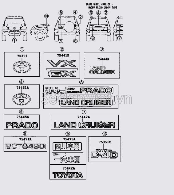 Logo PRADO Toyota Land Cruiser Prado 2004-2009