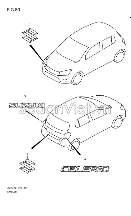 Logo ca lăng Suzuki Celerio 2017
