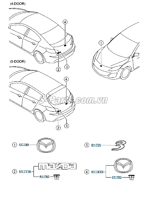 Logo cản trước Mazda 3 2013-2016
