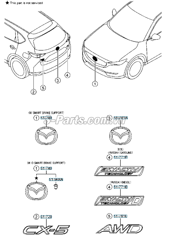 Logo ca lăng trước Mazda CX-5 2018