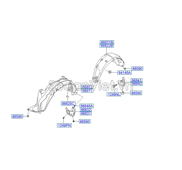 Chắn bùn lòng dè Hyundai Santafe 2006-2008