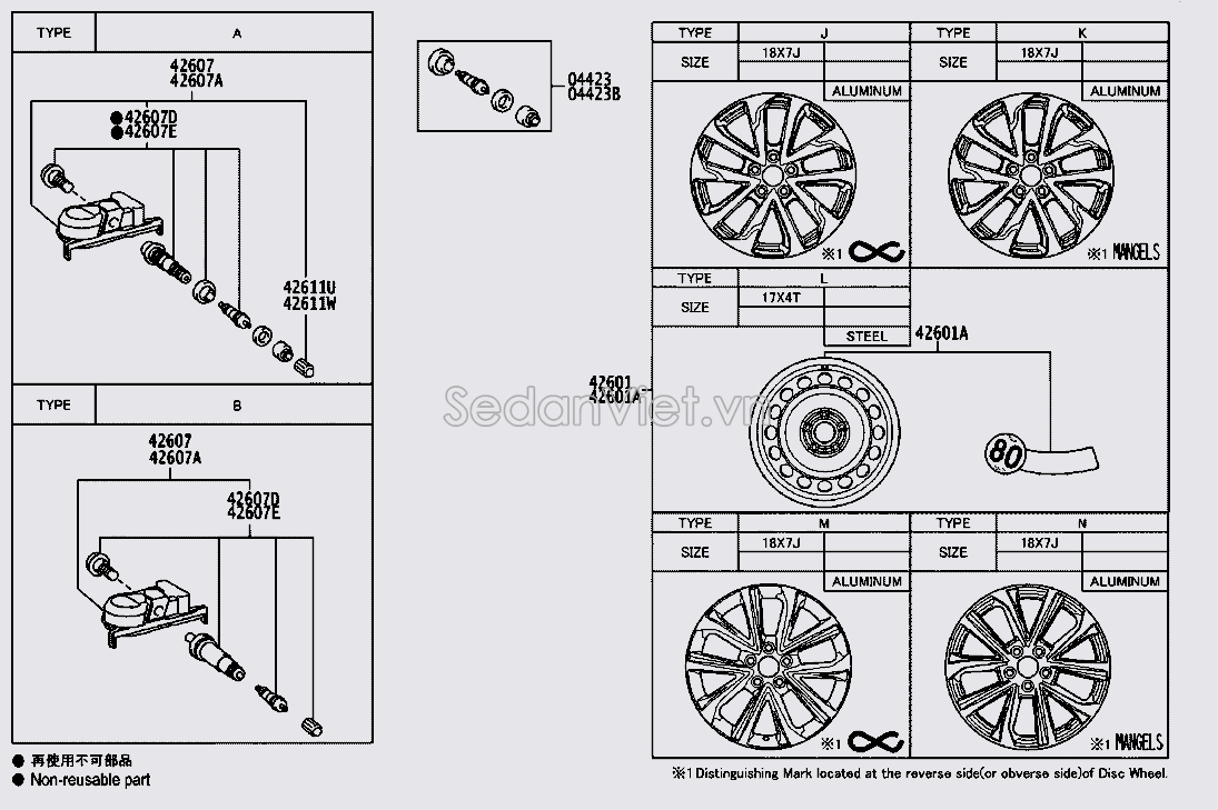 Cảm biến áp suất lốp Toyota Innova 2023-2025