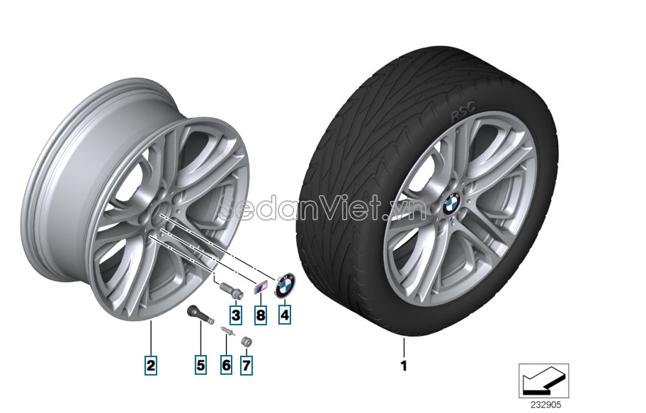 Van bơm hơi lốp xe BMW X6 2010-2012