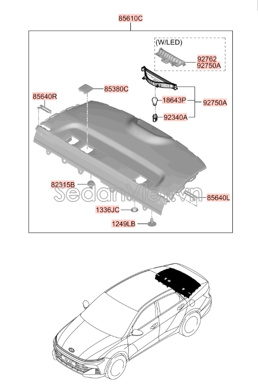 Bóng đèn 12V 16W Hyundai Santafe 2006-2008
