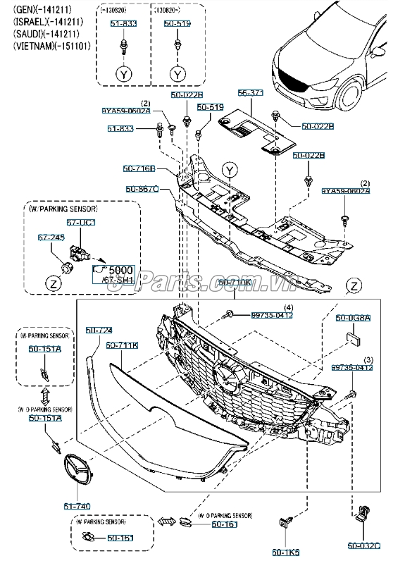 Nẹp mạ ca lăng Mazda CX-5 2012-2015