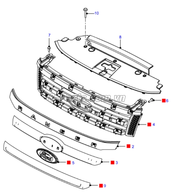 Ca lăng có mạ Ford Ranger 2013-2014