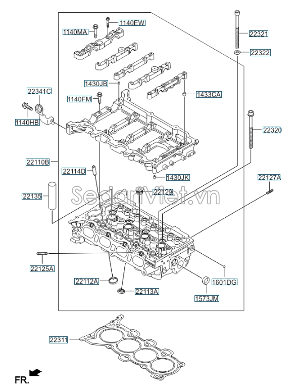 Gioăng nắp quy lát Hyundai Elantra 2012-2014