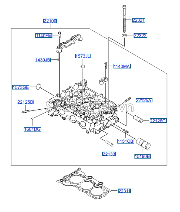 Gioăng quy loát KIA Morning 2015