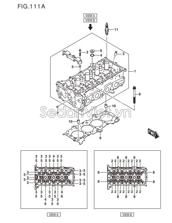 Ốc mặt máy Suzuki XL7 2020