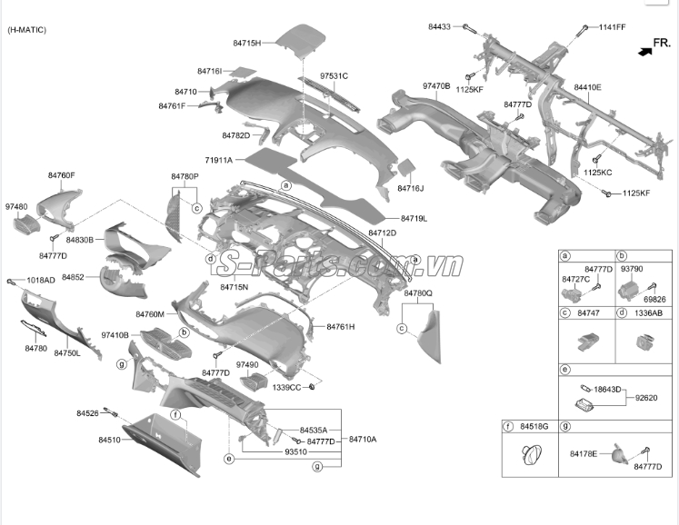 Cửa gió điều hòa Hyundai Santafe 2019-2021