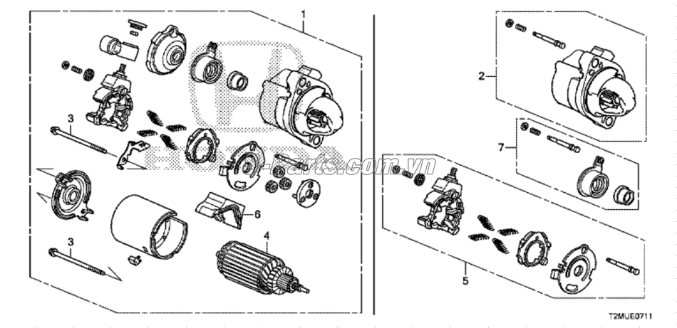 Bộ pit tông máy đề Honda City 2017-2020