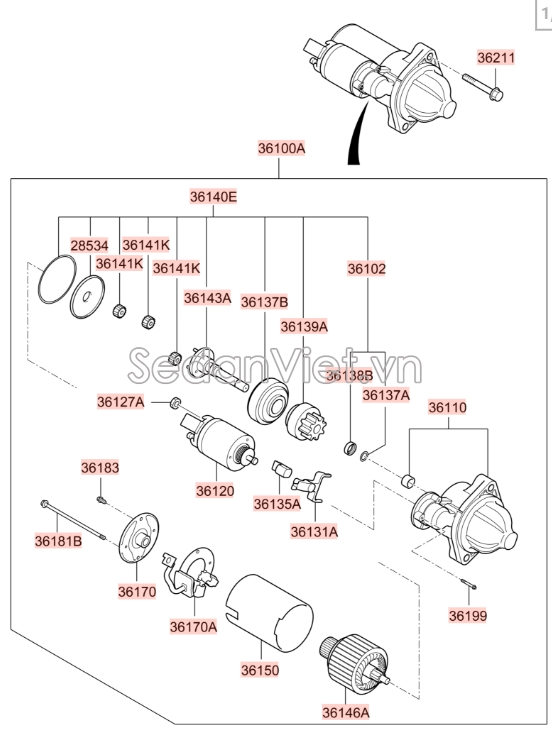 Máy đề khởi động KIA Sedona 2015-2017