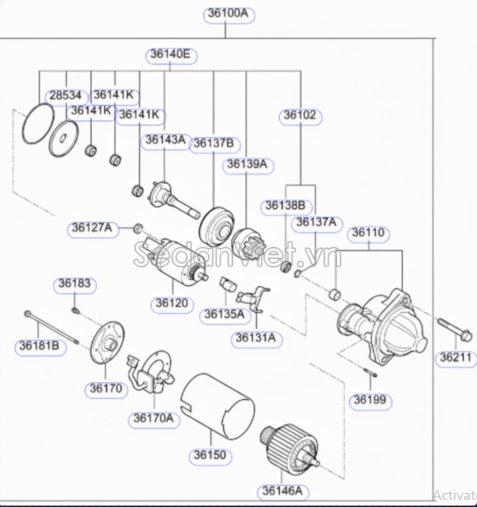 Máy đề khởi động KIA Sedona 2015-2017