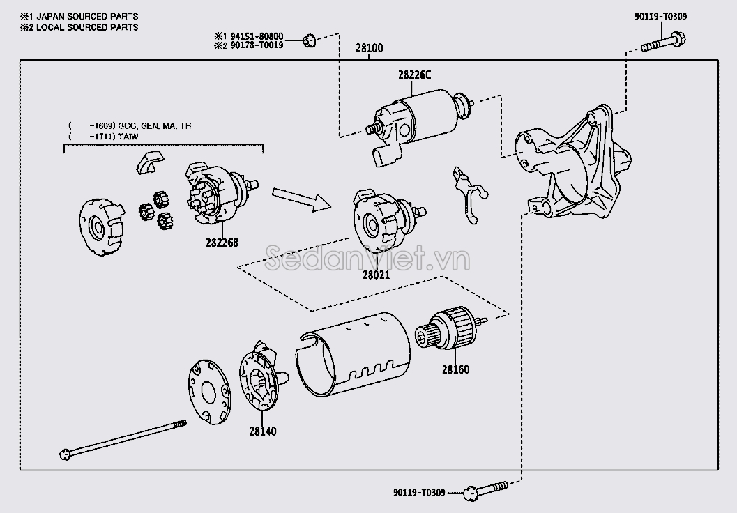 Roto máy đề Toyota Vios 2019
