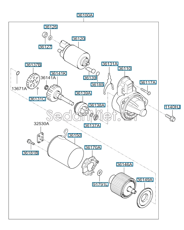 Máy đề khởi động KIA Morning Si 2015