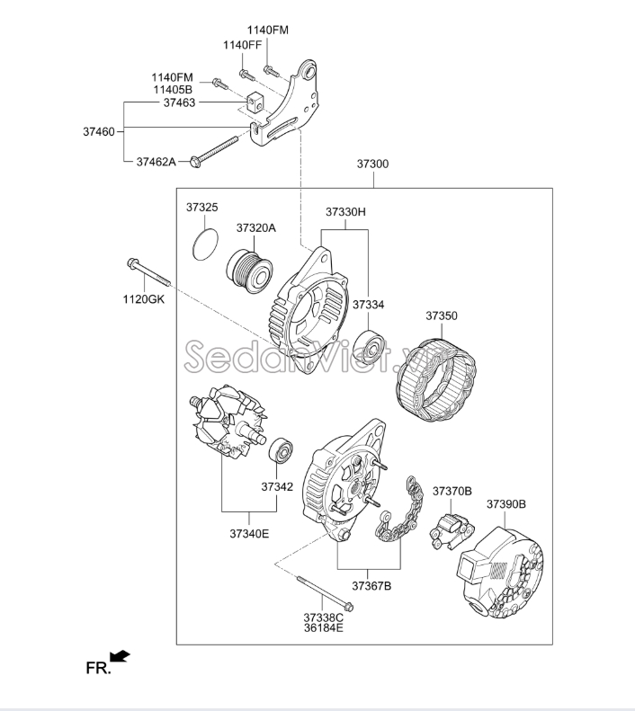 Bạc đạn đầu máy phát KIA K3 2013-2016