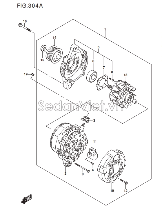 Chổi than máy phát Suzuki XL7 2020