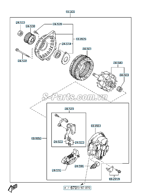 Máy phát điện Mazda 2 2012