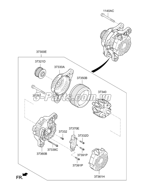 Puly máy phát KIA Sedona 2014-2015