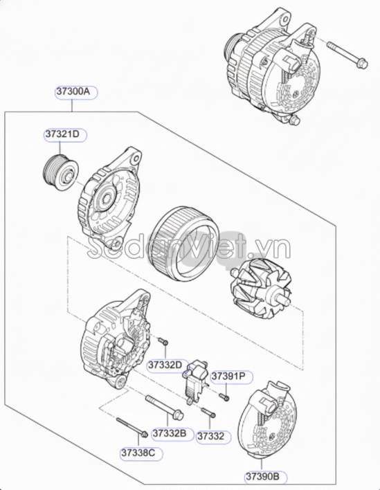 Puly máy phát KIA Sedona 2014-2015