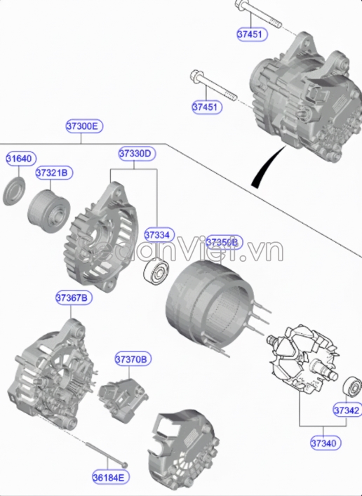 Bạc đạn đầu máy phát KIA K3 2013-2016