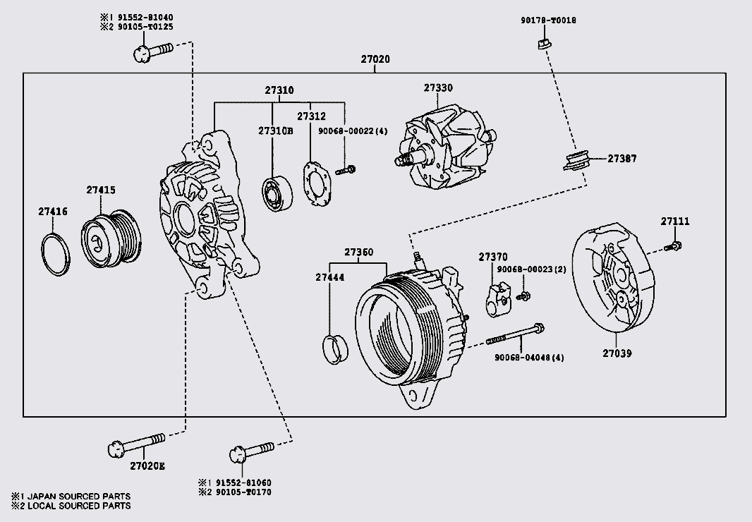 Roto máy phát điện Toyota Fortuner TRD 2019