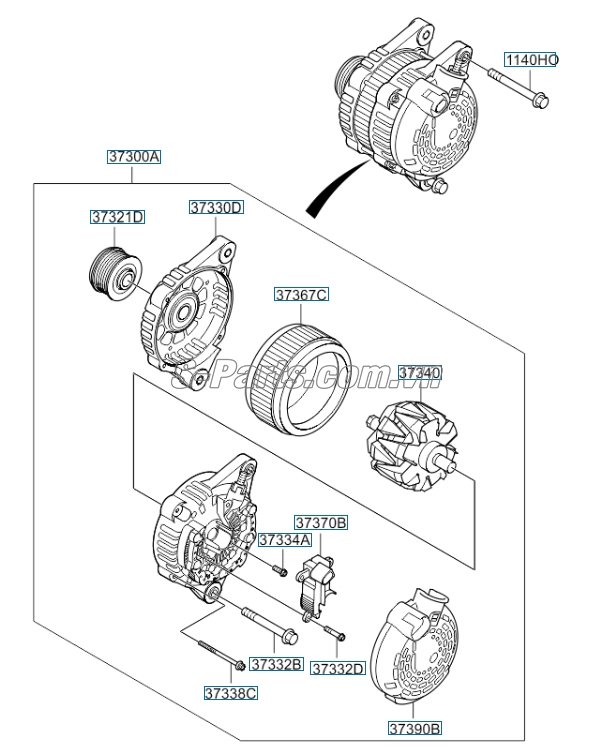 Tiết chế máy phát KIA Sedona 2015-2017