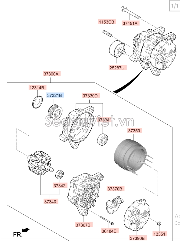 Máy phát điện Hyundai Santafe 2017-2018