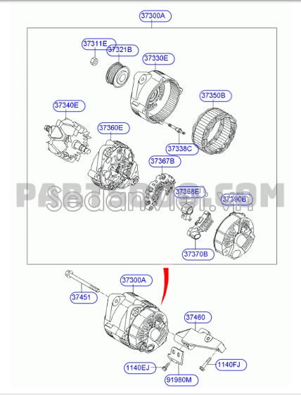 Rotor máy phát điện Hyundai Starex 2008-2013