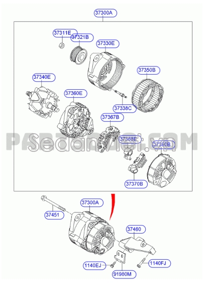Rotor máy phát điện Hyundai Starex 2008-2013
