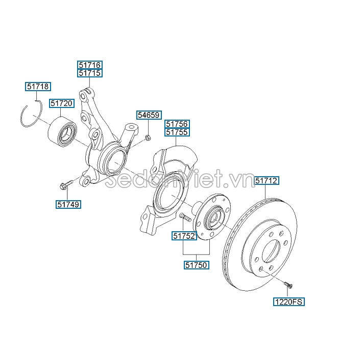 Ngõng moay ơ KIA Morning Si 2015