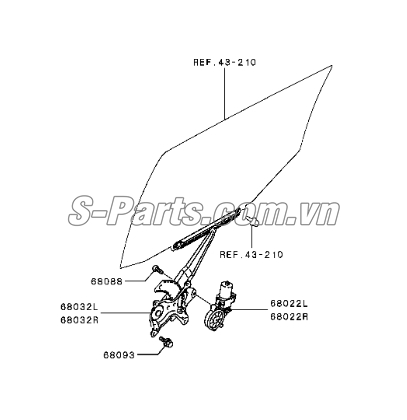 Compa nâng hạ kính cánh cửa Mitsubishi Triton All New 2015-2017