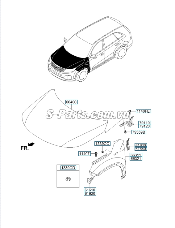 Nắp capo KIA New Sorento 2014