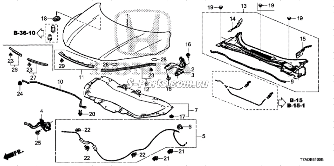 Nắp capo Honda HR-V 2019