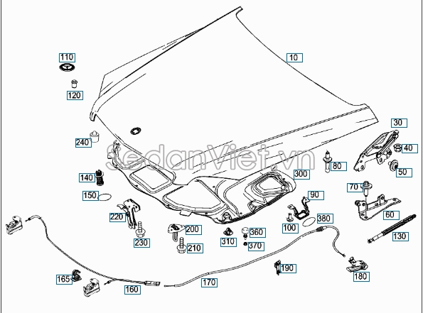 Tay mở nắp capo Mercedes-Benz Vito 2012