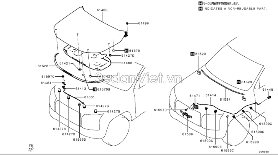 Tay giật nắp capo Mitsubishi Attrage 2014-2018