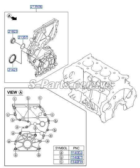 Nắp đậy che xích cam Hyundai Santafe 2010-2012
