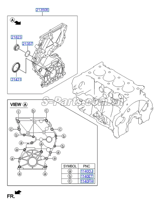 Nắp đậy che xích cam Hyundai Santafe 2010-2012