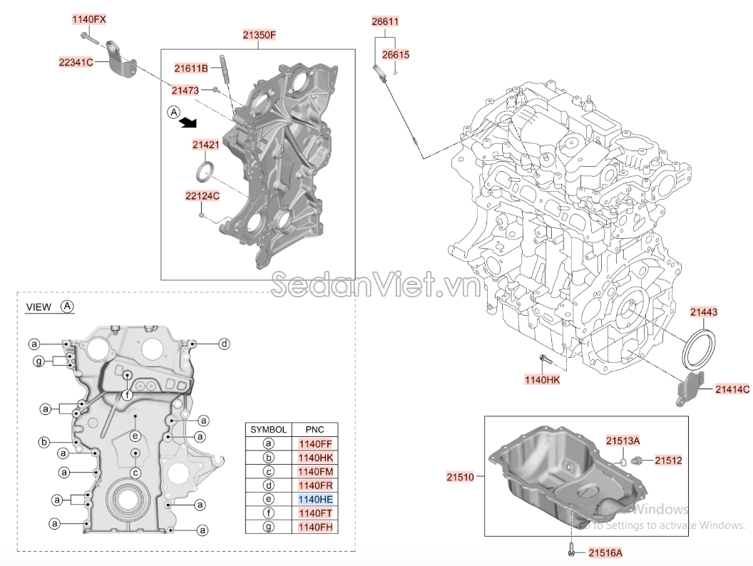 Phớt đuôi trục cơ KIA Forte 2007-2009